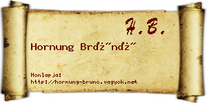 Hornung Brúnó névjegykártya